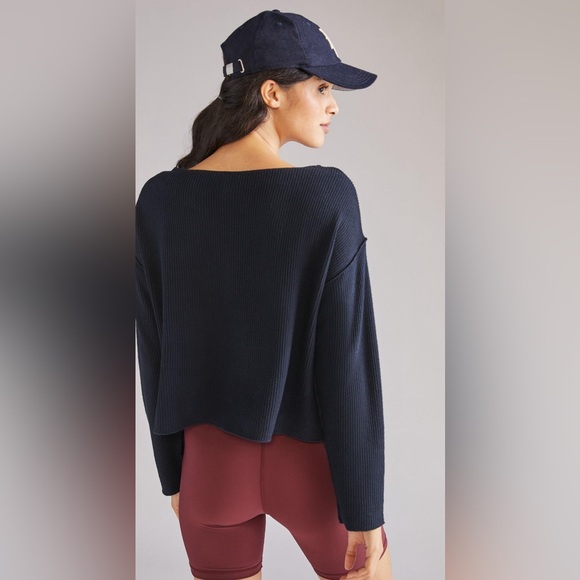 Daily Practice by Anthropologie Pocket Waffle Top Black Women’s Size XL - Picture 2 of 5